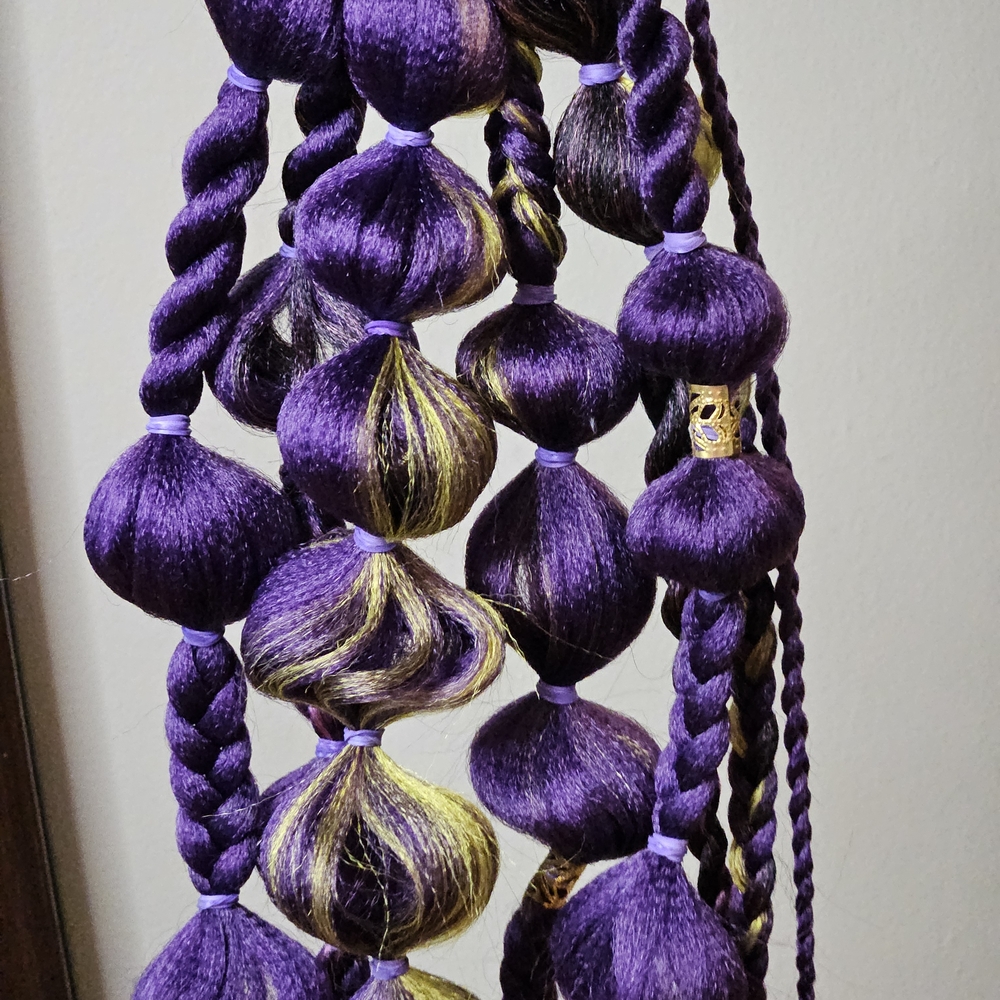 Purple and Yellow Hair Extensions